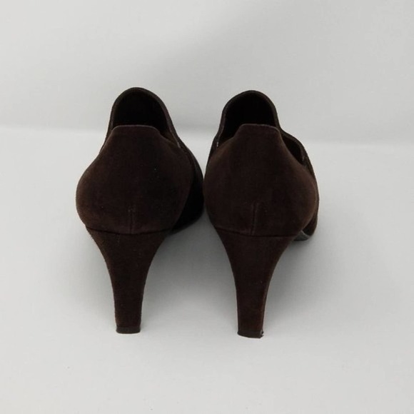Stuart Weitzman Women's Suede Slip On High Heel Ankle Booties Brown Size 9 - Picture 6 of 7